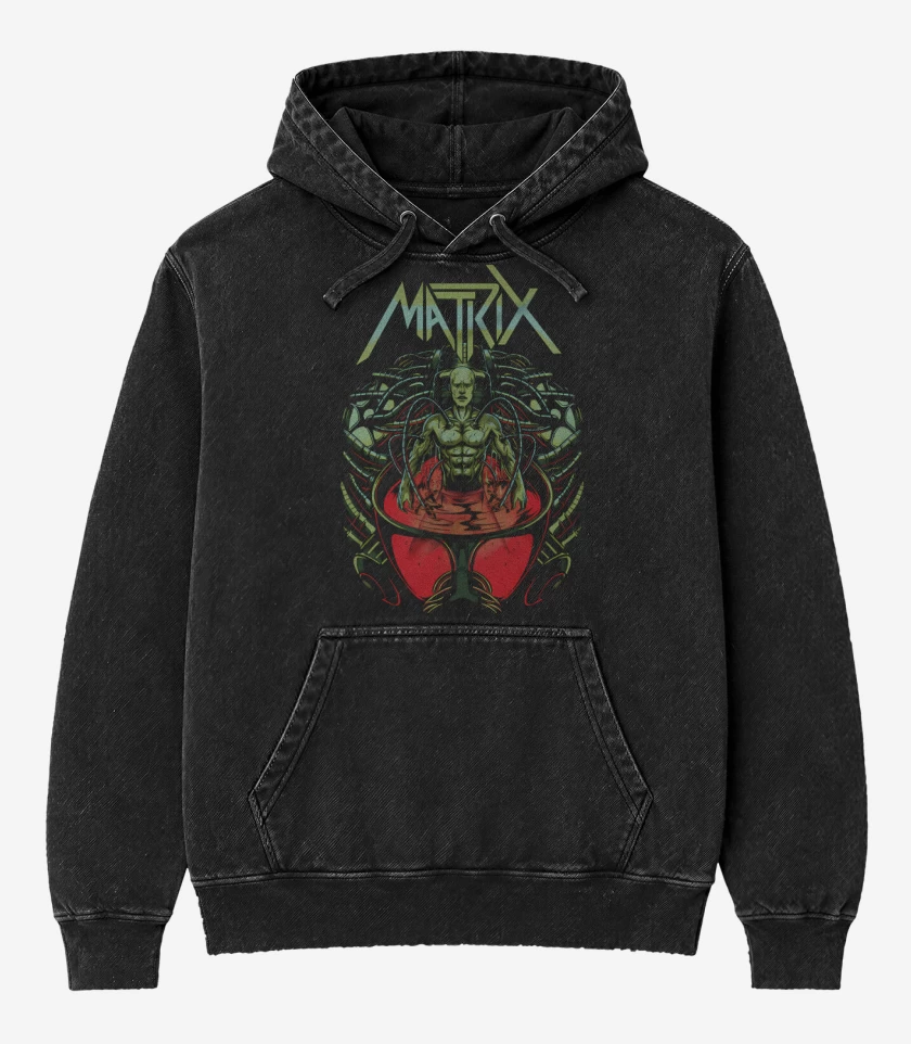 Poleron Canguro Acid Wash Negro de Matrix