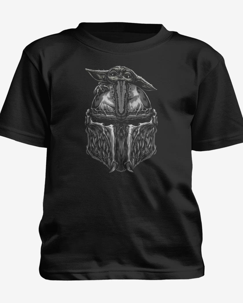 Polera de niño Negro de Grogu x Mando
