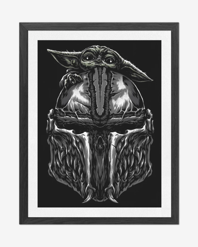 Cuadro decorativo Negro de Grogu x Mando