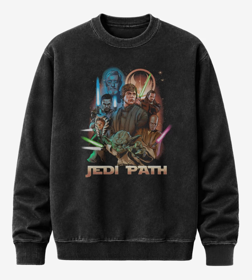 Poleron Polo Acid Wash Negro de Jedi Path