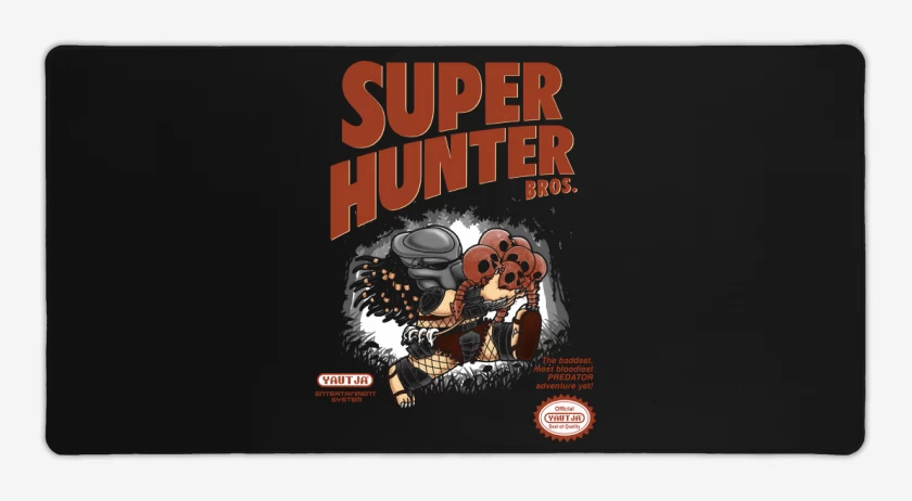 Mouse pad Gamer Negro de Super Hunter Bros