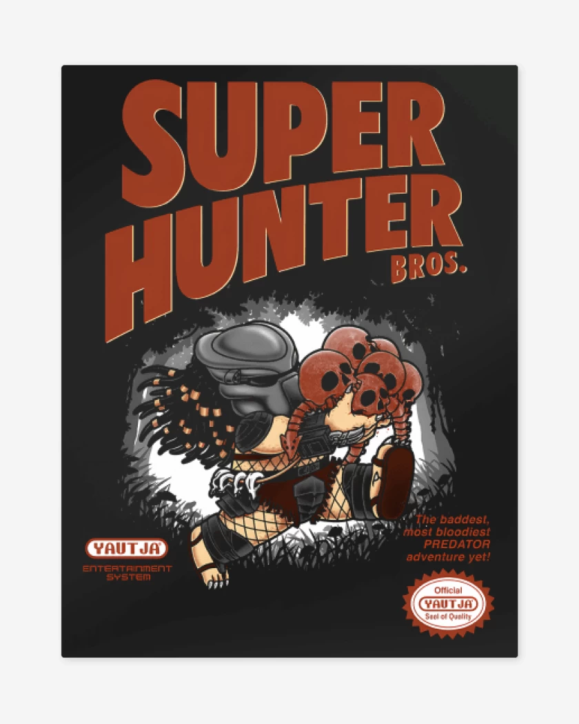Print metalico Negro de Super Hunter Bros