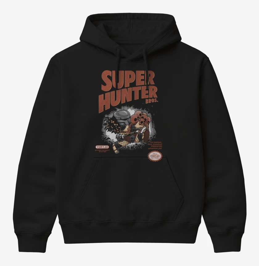 Poleron Canguro básico Negro de Super Hunter Bros