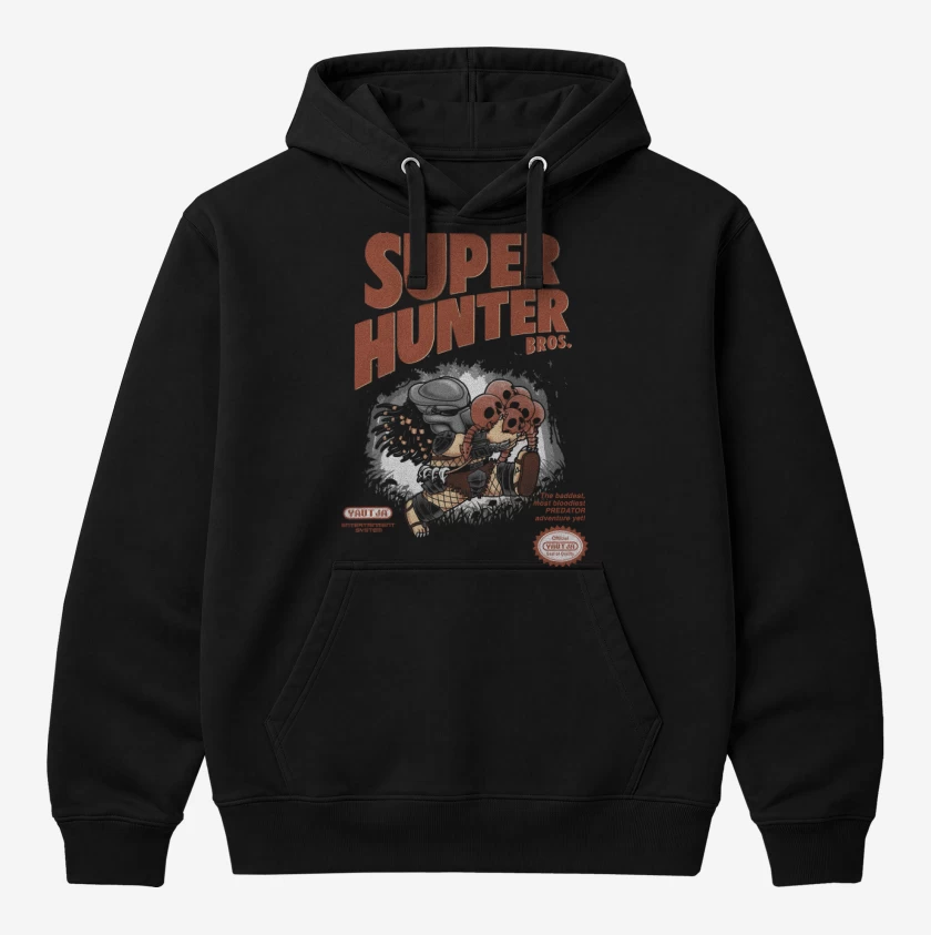 Polerón Canguro Negro de Super Hunter Bros