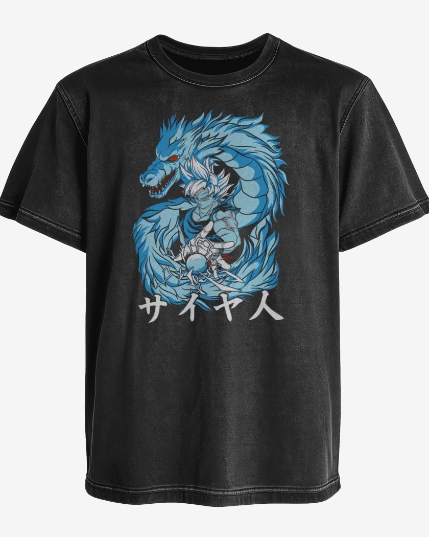 Polera desgastada Negro de Dragon Instinto