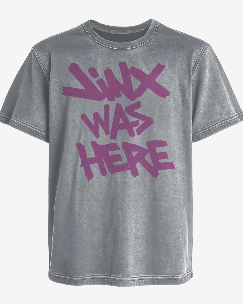 Polera desgastada Gris Melange de Jinx was