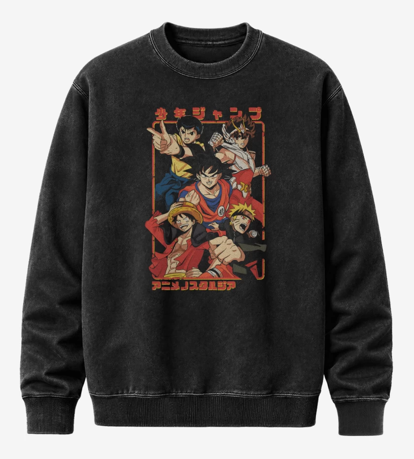 Poleron Polo Acid Wash Negro de Shonen Team