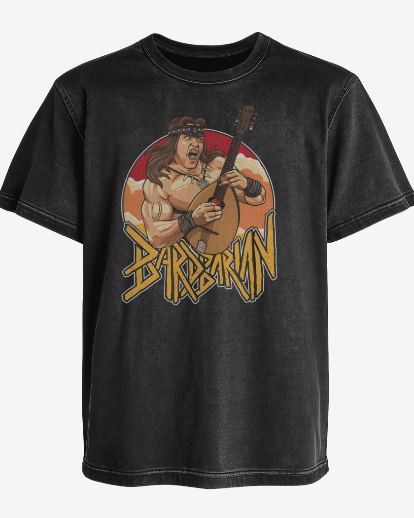Polera desgastada Negro de Barbarian