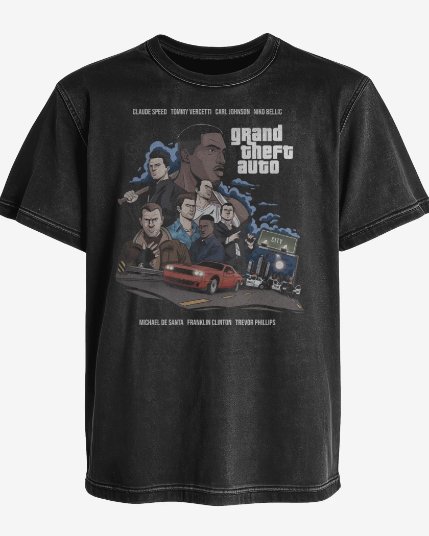 Polera desgastada Grand Theft Auto
