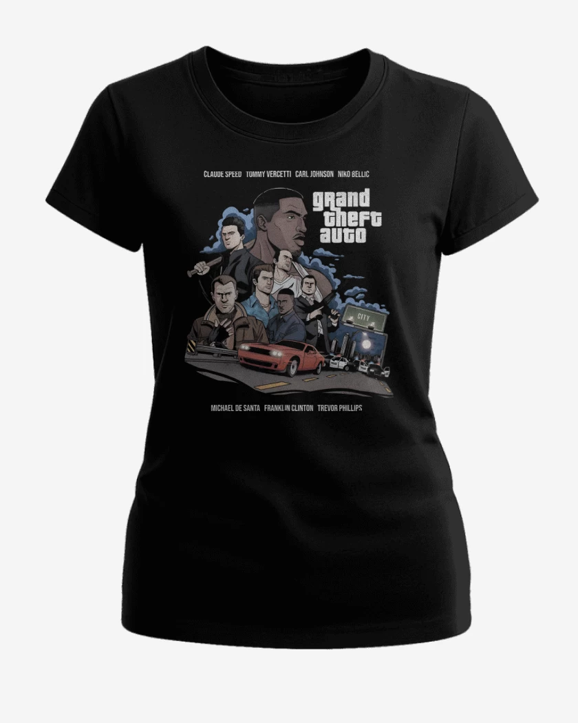 Polera de Mujer Negro de Grand Theft Auto
