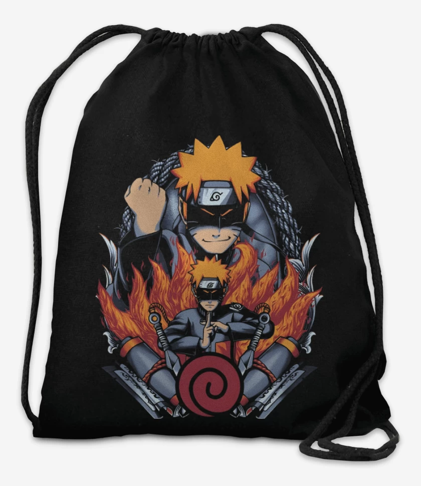 Mochila Negro de Naruto Uzumaki