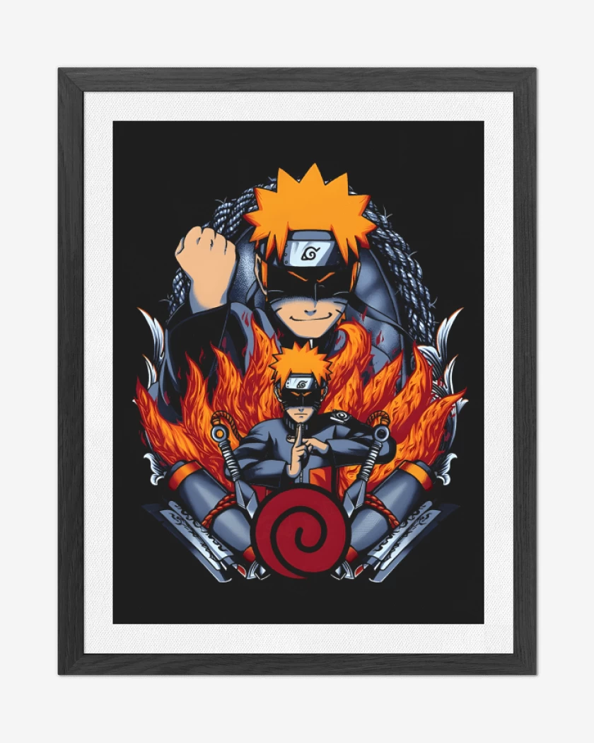 Cuadro decorativo Negro de Naruto Uzumaki