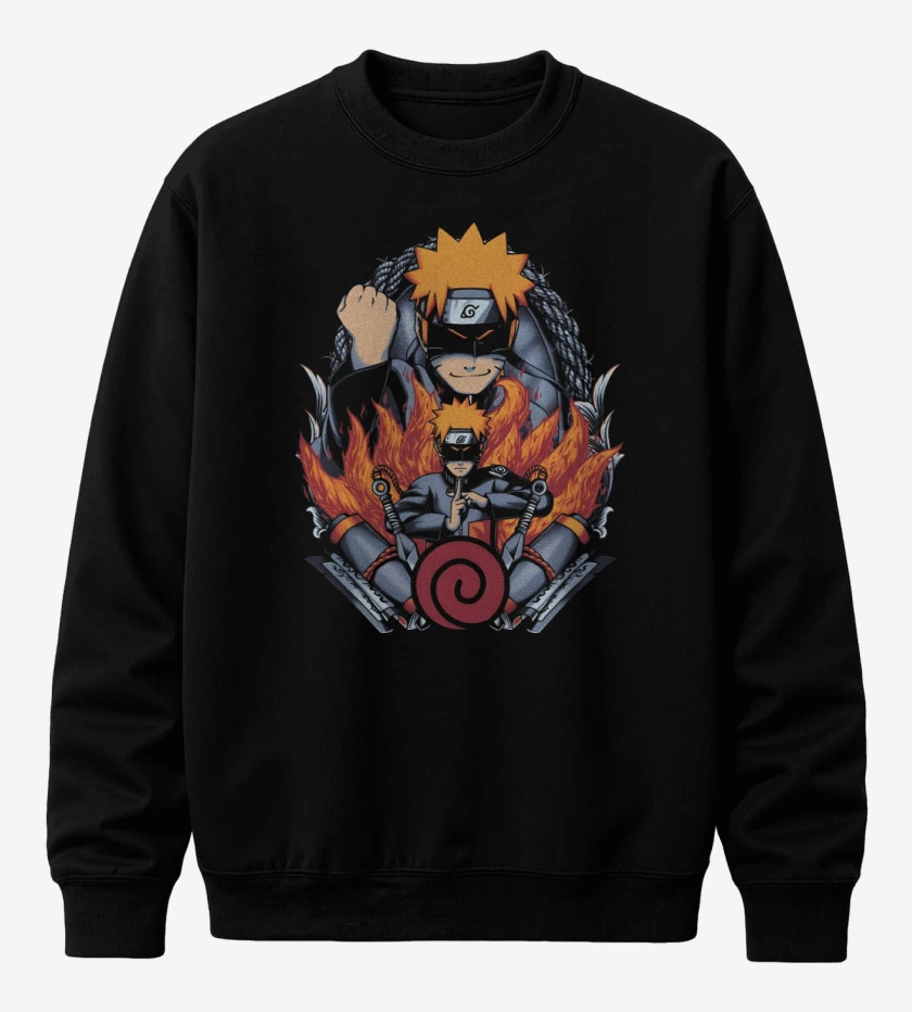 Poleron polo Negro de Naruto Uzumaki