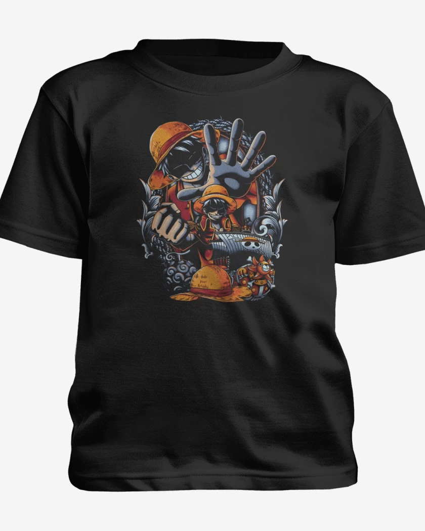Polera de niño Negro de Monkey D Luffy