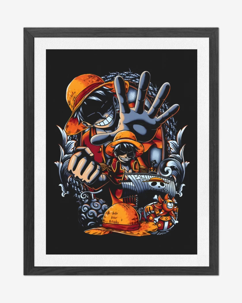 Cuadro decorativo Negro de Monkey D Luffy