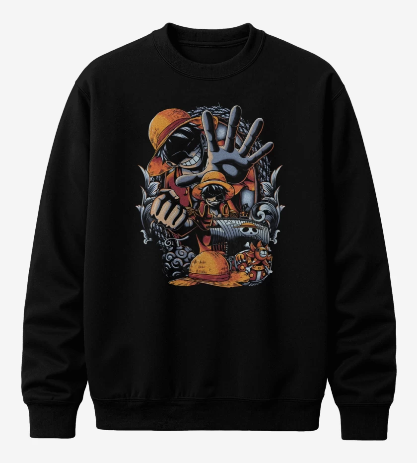 Poleron polo Negro de Monkey D Luffy
