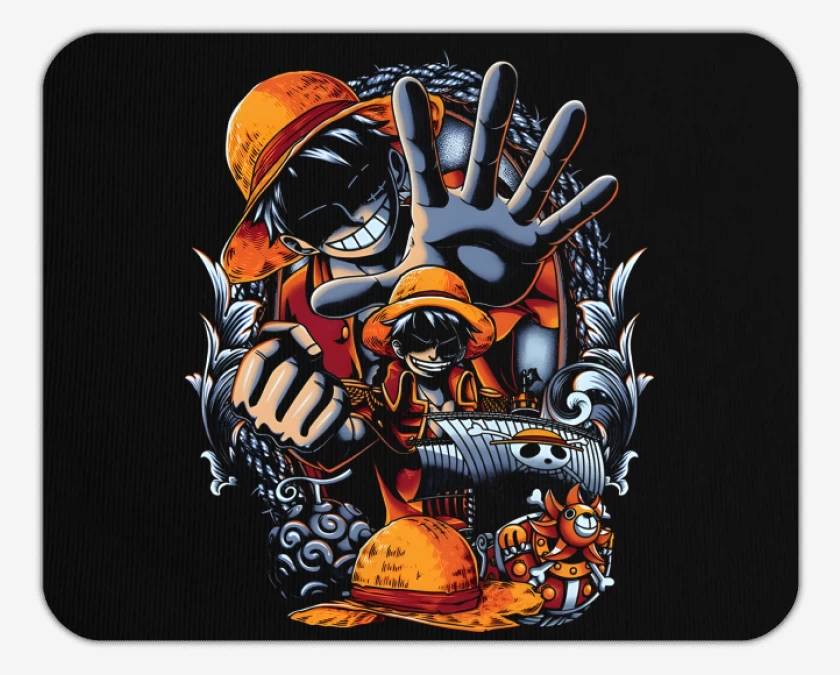 Mousepad Negro de Monkey D Luffy