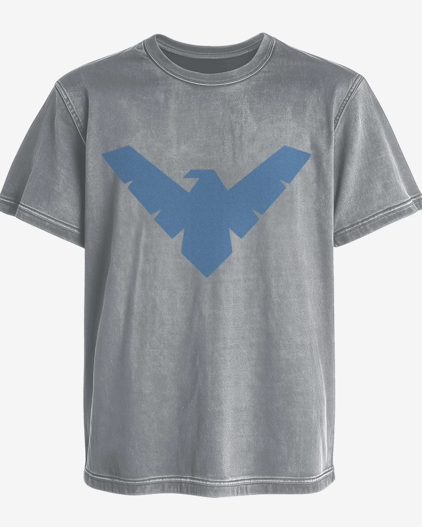 Polera desgastada Gris Melange de Nightwing
