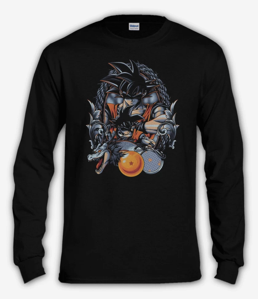 Polera manga larga Negro de Kakaroto Goku