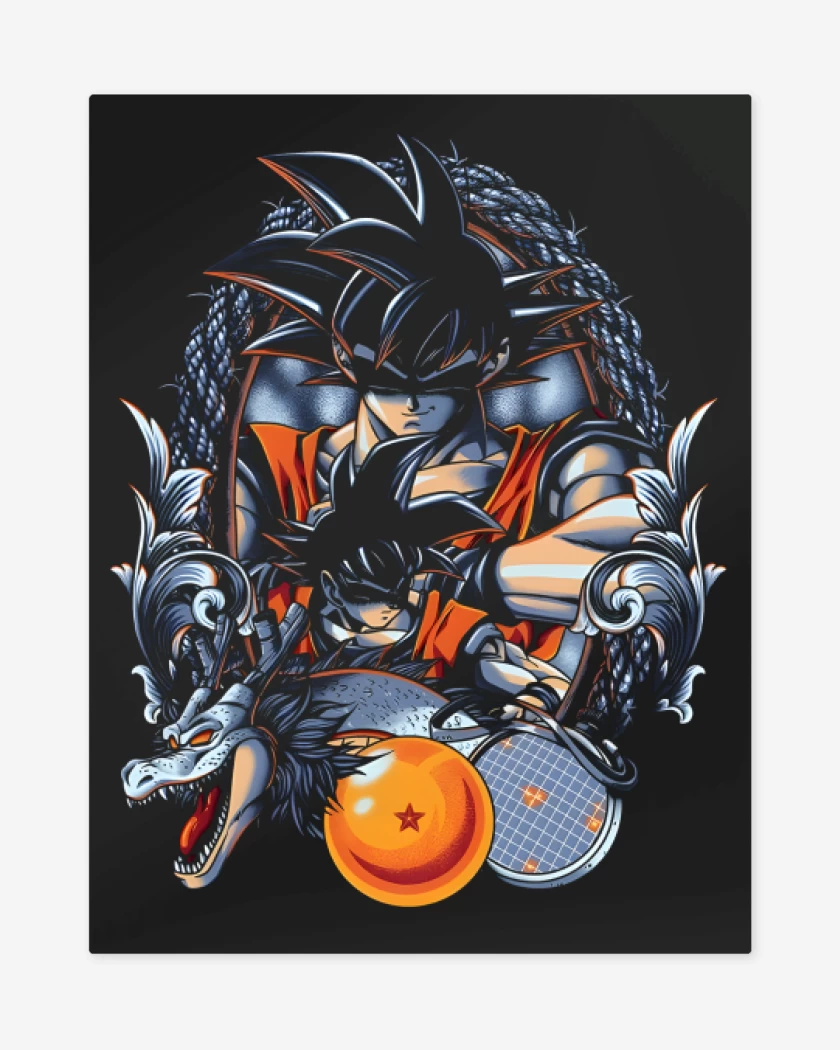 Print metalico Negro de Kakaroto Goku