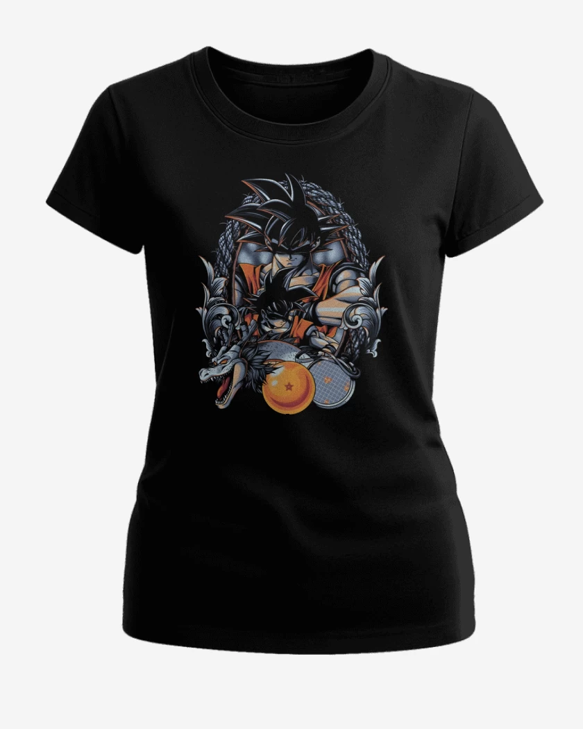 Polera de Mujer Negro de Kakaroto Goku