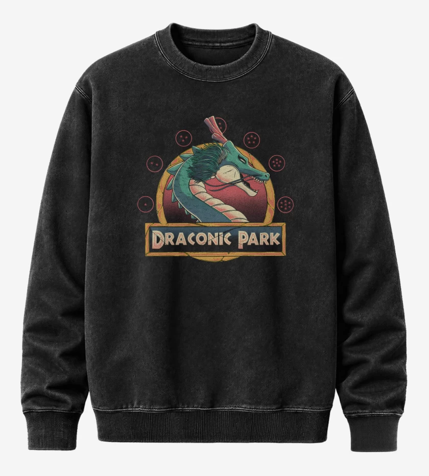 Poleron Polo Acid Wash Negro de Draconic Park