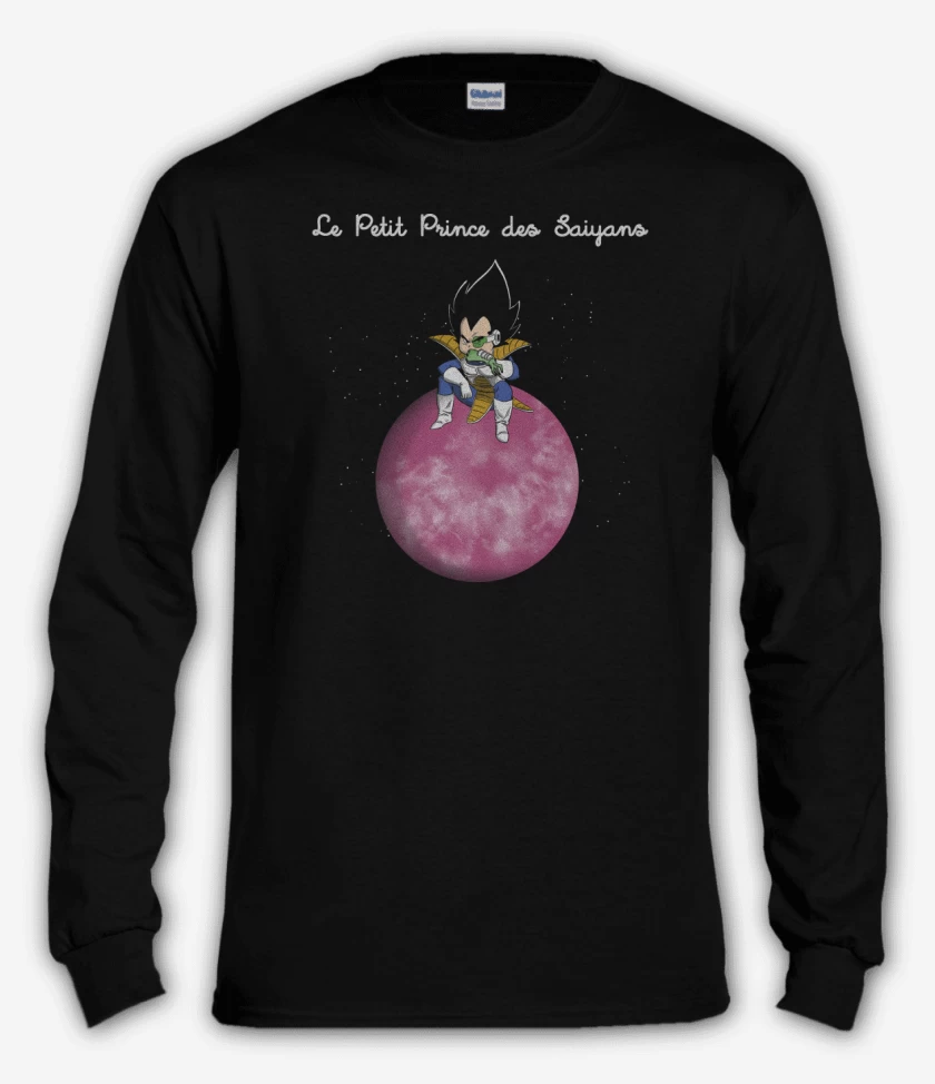 Polera manga larga Negro de El Principito Saiyajin