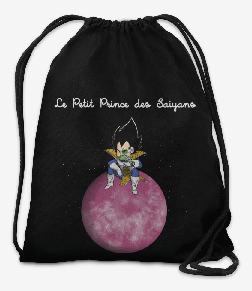 Mochila Negro de El Principito Saiyajin