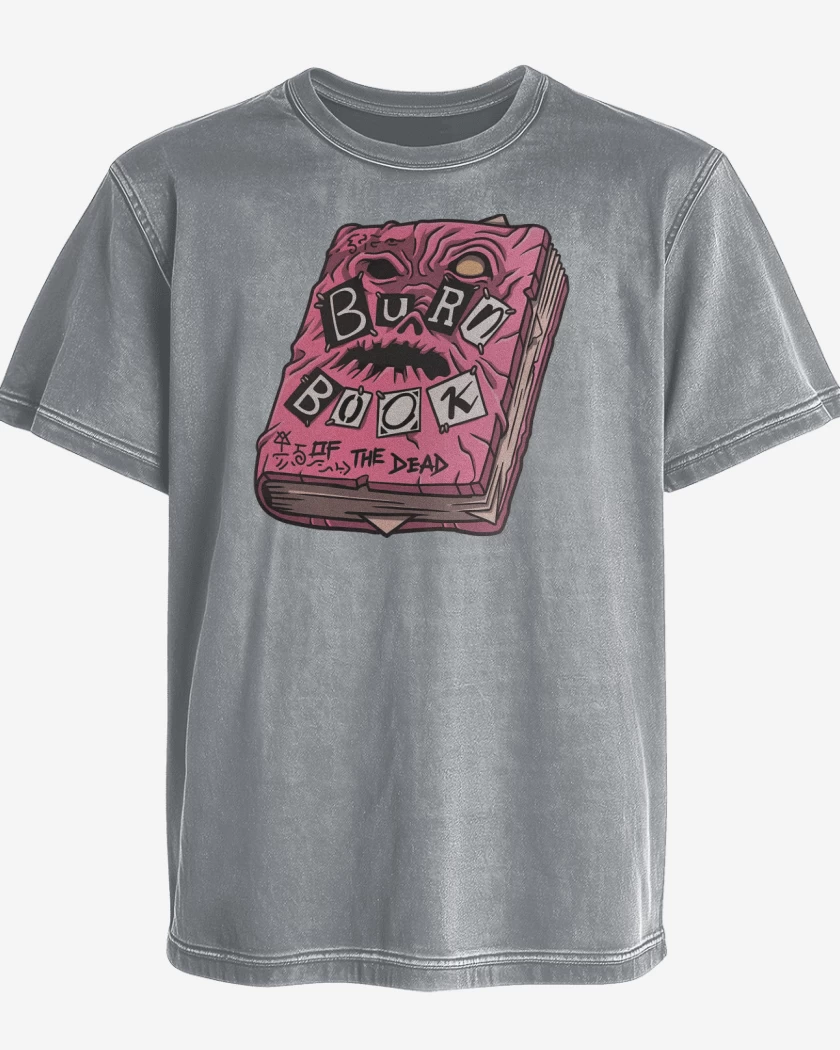 Polera desgastada Gris Melange de Quema este Libro