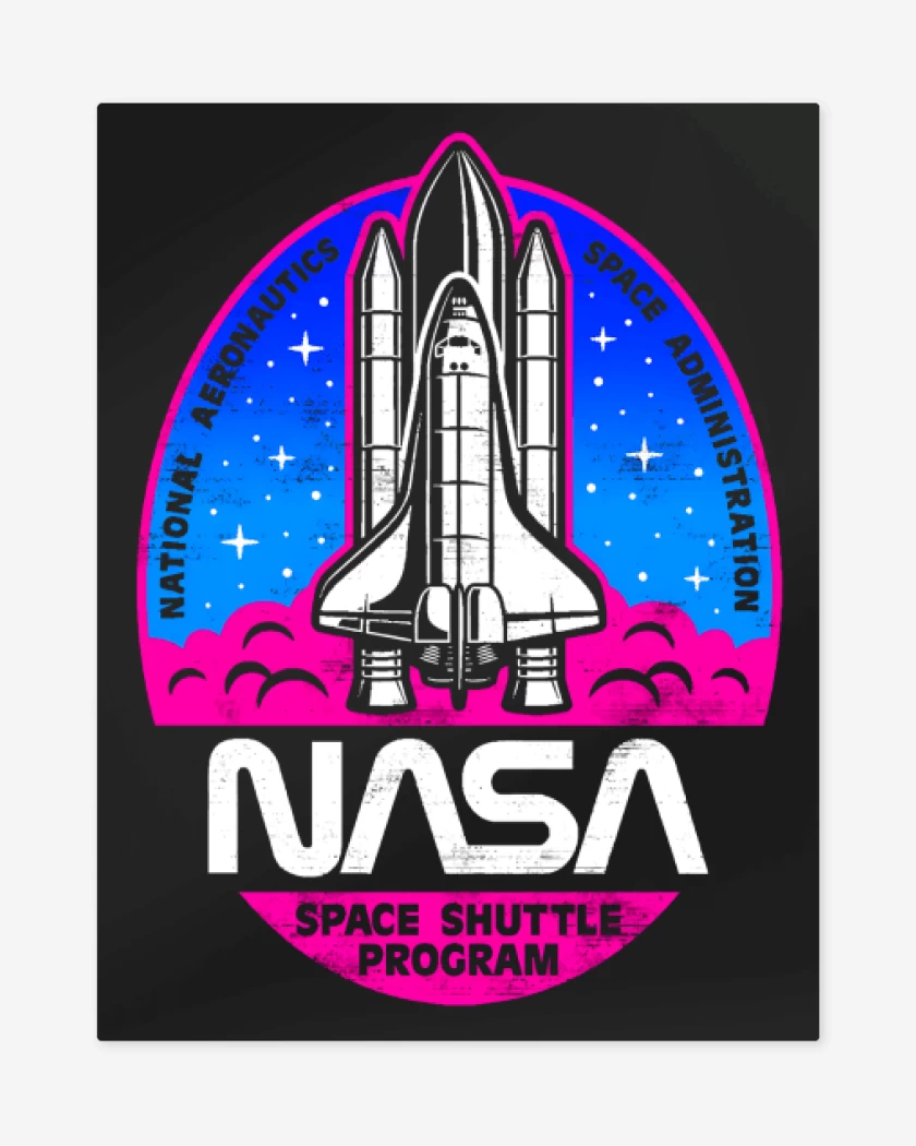 Print metalico Negro de Space shuttle program