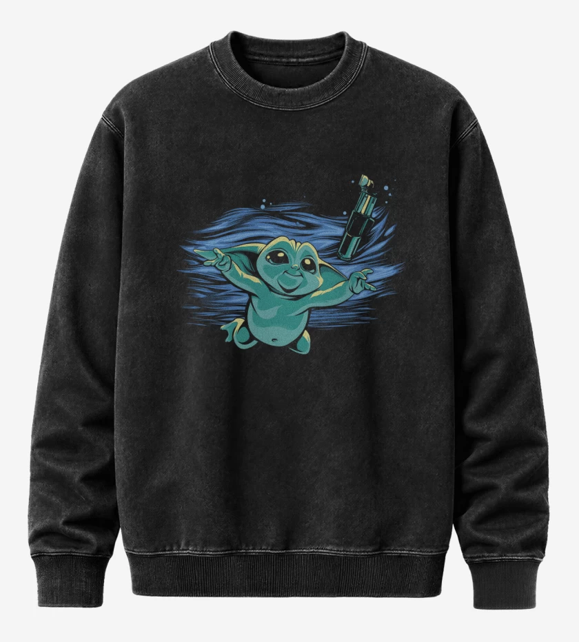 Poleron Polo Acid Wash Negro de Grogumind