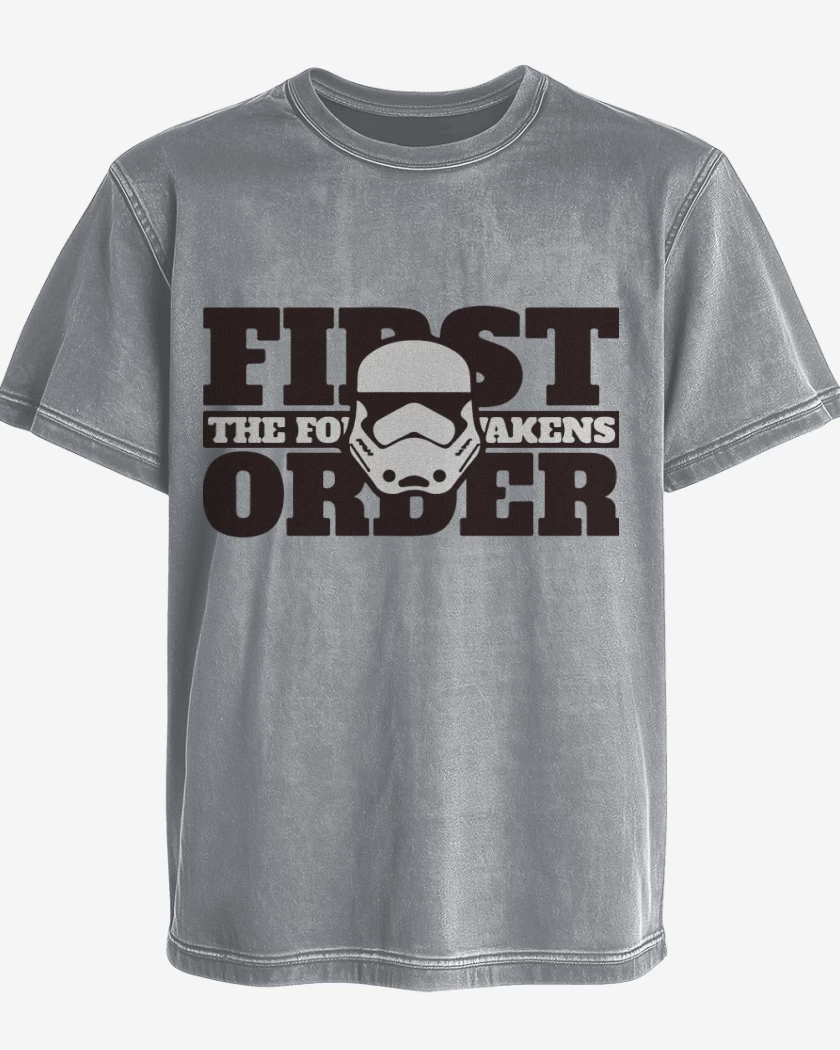 Polera desgastada Gris Melange de First order