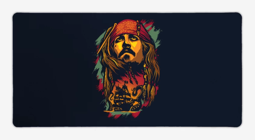 Mouse pad Gamer Azul Marino de Capitán Jack Sparrow