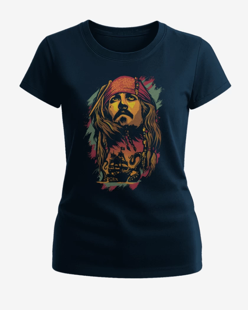 Polera de Mujer Azul Marino de Capitán Jack Sparrow