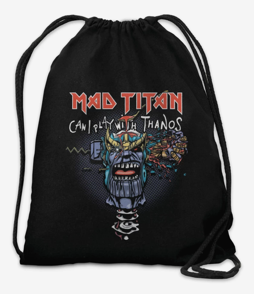 Mochila Negro de Can I Play with Thanos