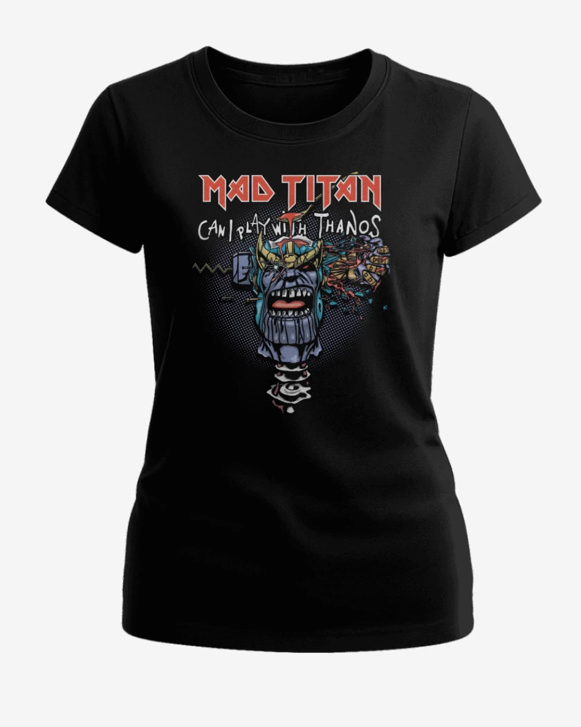 Polera de Mujer Negro de Can I Play with Thanos
