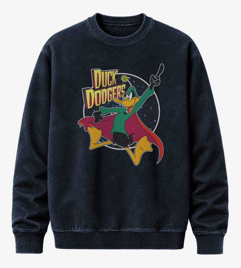 Poleron Polo Acid Wash Azul Marino de Duck Dodgers