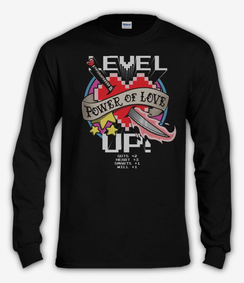 Polera manga larga Negro de Level Up