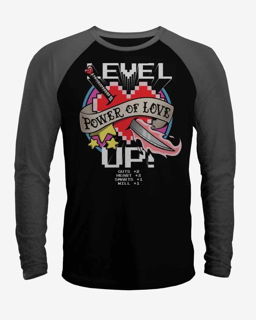 Polera Raglan Negro / Negro Heather de Level Up