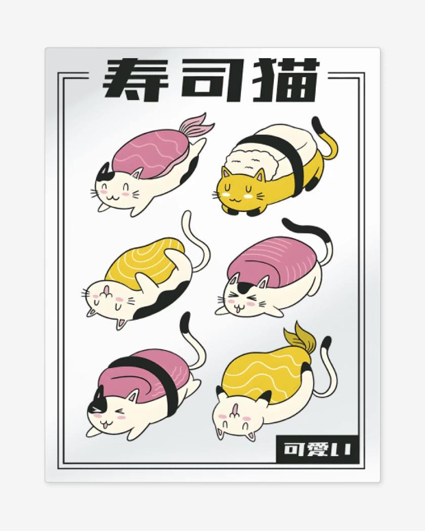Print metalico Meowshi