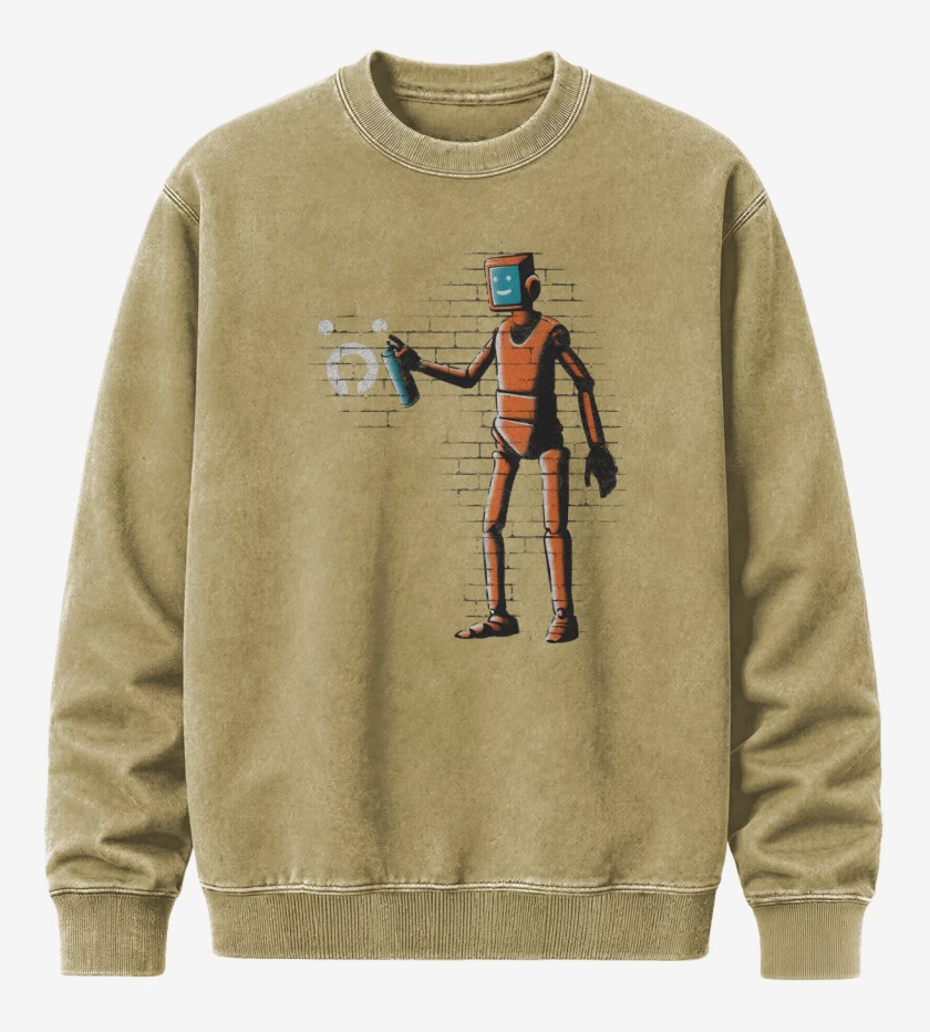 Poleron Polo Acid Wash Beige de Forasteros