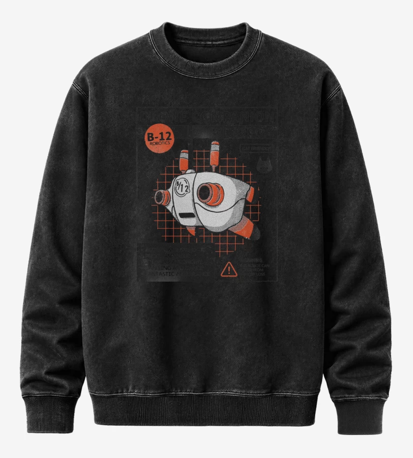 Poleron Polo Acid Wash Negro de B12