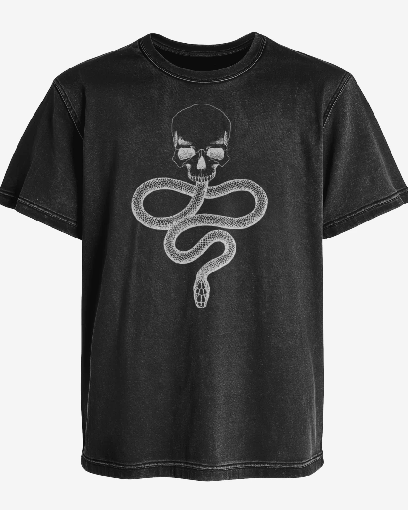 Polera desgastada Negro de Marca Oscura
