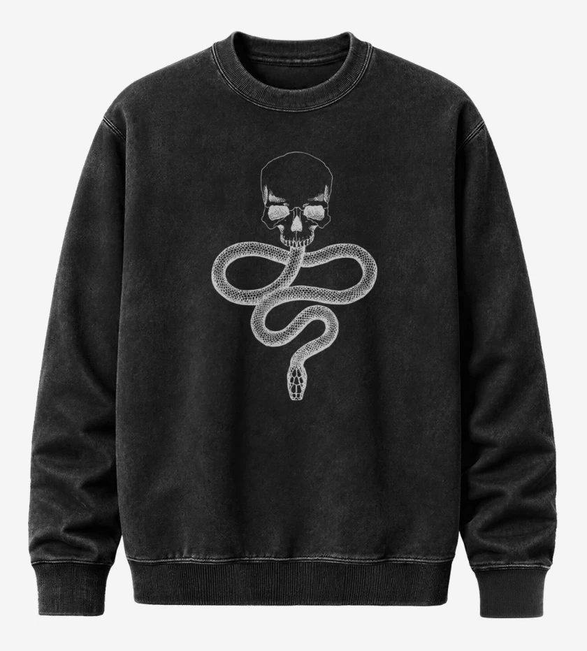 Poleron Polo Acid Wash Negro de Marca Oscura