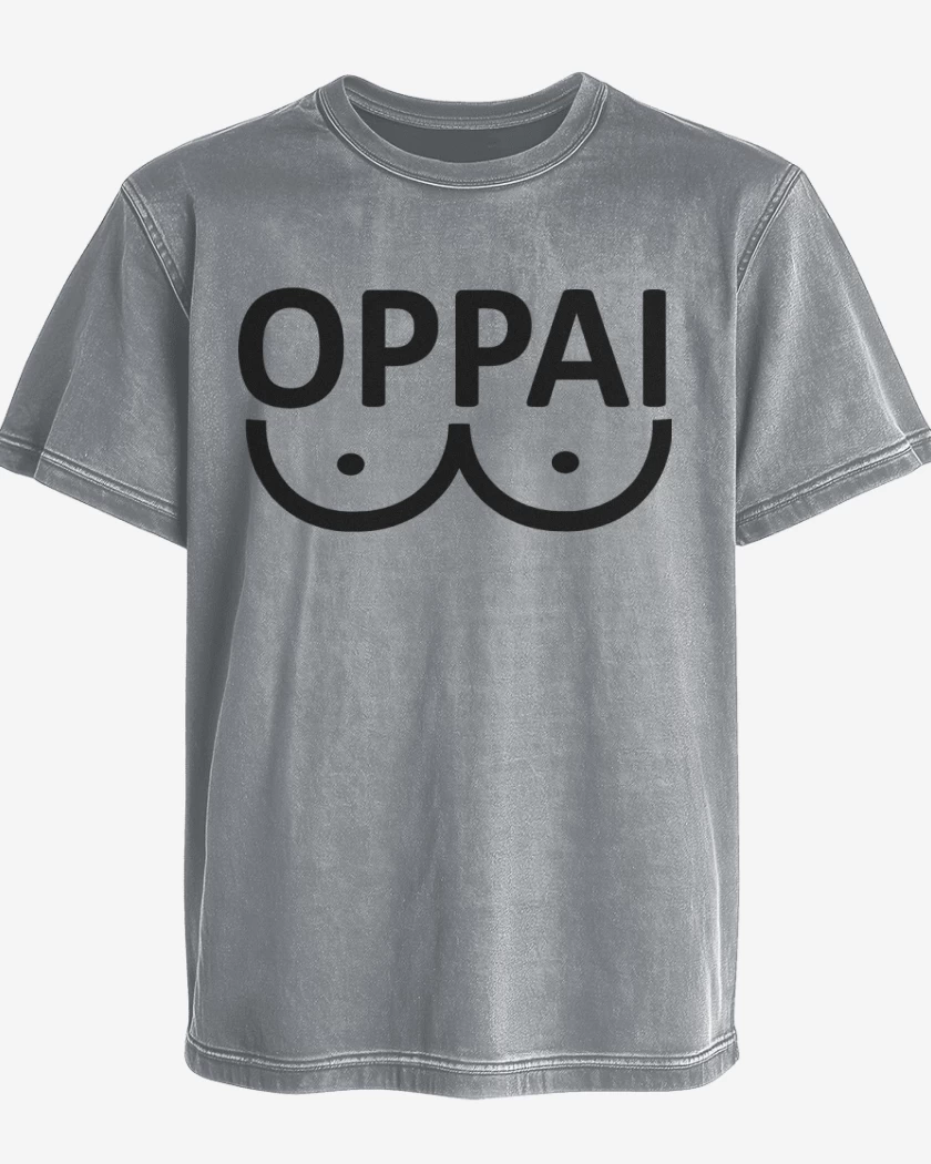 Polera desgastada Gris Melange de Oppai