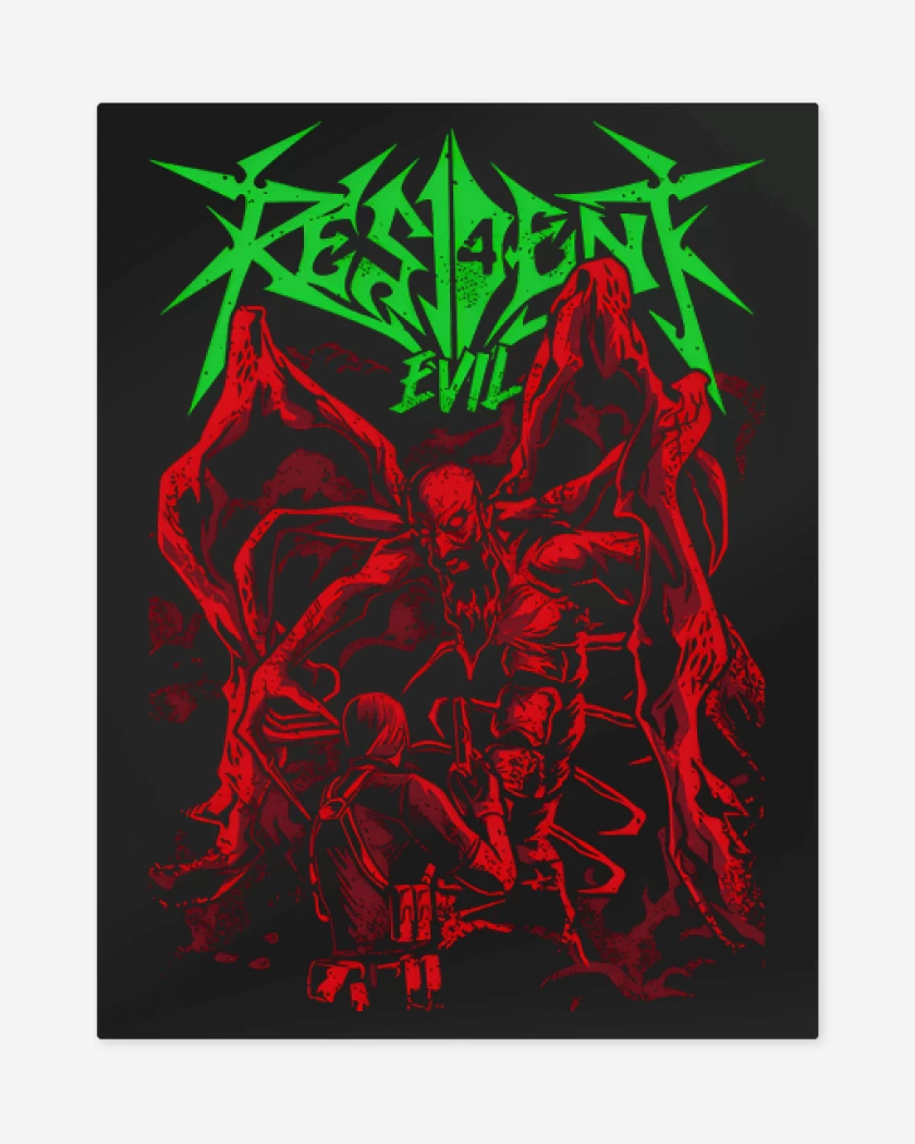 Print metalico Negro de Resident Evil IV