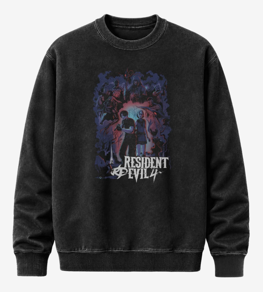 Poleron Polo Acid Wash Negro de RE4