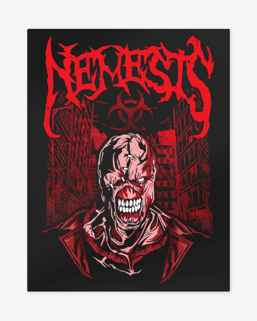 Print metalico Negro de Nemesis Biohazard 
