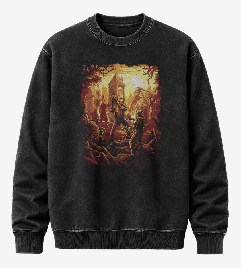 Poleron Polo Acid Wash Negro de Te Voy Hacer Picadillo