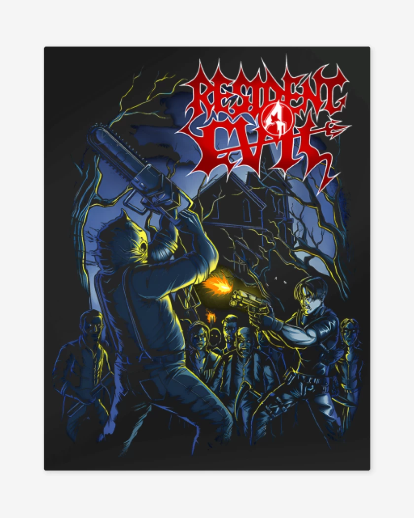 Print metalico Negro de Morbid Evil 4 